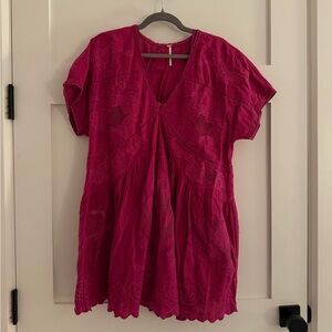 Free People Serenity Embroidered Cotton Mini Dress